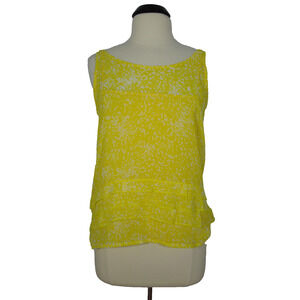 OLD NAVY Blouse Inner Cami S SMALL Womens Yellow Sheer Sleeveless